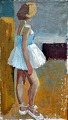 Dänischer 
Künstler (20. 
Jahrhundert): 
Ein 
Ballettmädchen. 
Öl auf 
Leinwand. Ohne 
Signatur. 70 x 
...