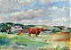 Isbrand, Victor 
Bagley (1897 - 
1989) Dänemark: 
Kühe auf einem 
Feld bei 
Engelsholm von 
Bredsten. ...