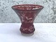 Böhmisches Glas, Rotes Glas mit Schliff, Vase, 12,5 cm Durchmesser, 12 cm hoch * Perfekter Zustand *