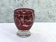 Böhmisches Glas, Rotes Glas mit Schliff, Tasse / Kleine Vase, 8,5 cm hoch, 7 cm Durchmesser * ...
