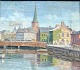 Zier, Wolmer 
(1910 - 1990) 
Dänemark: Århus 
mit Århus Å und 
Brücke. Öl auf 
Leinwand. 
Signiert: 43 
...