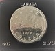 Kanada. Silberdollar 1972. Durchmesser 35 mm. Im Karton