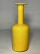 Vase aus gelbem Glas Design Otto Brauer von Holmegaard. Höhe 30 cm.