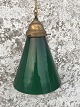 Schmale Glaslampe Durchmesser 15,5 cm, Höhe 20 cm (mit Fassungsgehäuse), außen grün innen weiß, ...