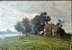 Soya-Jensen, Carl Martin (1860 - 1912) Dänemark: Ein Haus an einem Kanal. England. Öl auf ...