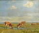 Lassen, Aksel M. (1869 - 1946) Dänemark: Kühe auf Saltholm. Signiert 1946. Öl auf Leinwand. s0 x ...