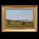 Vilhelm Kyhn, 1819-1903, Sommerlandschaft, Öl auf Leinen. Signiert und datiert 
14/8 1867. Lichtmasse: 22x32cm. With frame: 30x40cm