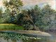 Dänischer Künstler (20. Jahrhundert): Ein See. Öl auf Leinwand. Signiert: J.Chr. P 190532 x 42 ...