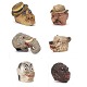 Satz von sechs dekorativen Masken aus einem italienischen Strassen-Theater um 1930-40