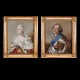 Ein Paar Adelsporträts von Frederik V und Königin LouiseÖl auf LeinenLichtmasse: 36x29cm. ...