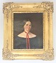 Anton E. Kieldrup. Porträt einer jungen Frau. Unterzeichnen. AEK 1851. Größe mit Rahmen 43 * 50 ...