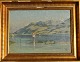 Milton Jensen, Carl (1855 - 1928) Dänemark: Szene aus einem See in der Schweiz. Unterzeichnet. ...