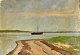 Dänischer Künstler (20. Jahrhundert): Ein Boot auf dem Wasser. Öl auf Leinwand. Signiert: VL ...