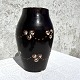 Keramikvase, Braun mit weißen Schnörkeln, 25 cm hoch, 19 cm breit, Marke: KK 181 *Mit mehreren ...