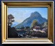 Dänischer Künstler (19. Jahrhundert): Landschaft aus Tirol. Öl auf Leinwand. Ohne Signatur. 25 x ...
