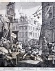 Hogarth, 
William (1697 - 
1764) England: 
Beer Street. 
Kupfersteck. 
Signiert 1750. 
37 x 30 ...