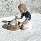Bing & Grøndahl, Mädchen und Katze „Friends“ #2249, 11cm breit, 10cm hoch, 2. Sortierung, Design ...