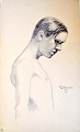 Skånstrøm, 
Robert E. (1888 
- 1966) 
Dänemark: Ein 
Modell. 
Zeichnung. 
Signiert 1913, 
25 x 15,5 ...