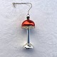 Weihnachtsglaskugel, Stehlampe mit rotem Schirm, 9,5 cm hoch *Guter Zustand*