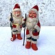Weihnachtsmann mit Gummikopf und Spazierstock, 14cm hoch 9cm im Durchmesser *Schön patinierter ...