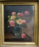 Madsen, CF (19./20. Jahrhundert) Dänemark: Rosen in einer Vase. Öl auf Leinwand. Unterzeichnet. ...
