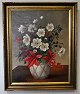 Westphal, Anna (1868 - 1950) Dänemark: Auf einem Tisch arrangierte Blumen. Öl auf Leinwand. ...