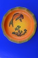 Keramikschale von Isen Dänemark. Schön dekoriert mit Fisch und Algen Schale Nr. 139. Höhe 4,5 ...