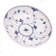 Royal Copenhagen blue fluted half lace bowl. H: 5,5cm. D: 21cm