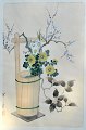 Ashikaga, 
Shizud (1917 - 
1991) Japan: 
Blumen in einem 
Holzeimer. 
Holzschnitt. 
Unterzeichnet. 
39 ...