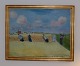 Painting 
Harvest 
Landscape Jens 
Søndergaard Oil 
on canvas 106 x 
131 cm with 
golden ...