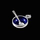 Georg Jensen. 
Sterling Silver 
Salt Cellar 
#102 with 
Enamel and 
Spoon 103 - 
Acorn / ...