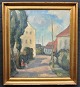 Hansen, Emiel 
(1878 - 1952) 
Dänemark: Zwei 
Kinder auf 
einer Straße, 
Aarhus. Öl auf 
Leinwand. ...