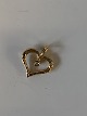 Heart Pendant with a Diamond in 14 carat gold.