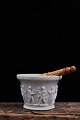 Decorative old 
Swedish mortar 
in white 
porcelain / 
wood ...