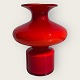 Holmegaard, Carnaby, Orange/Rotes und weißes Opalglas, Vase, 15cm hoch, 12cm Durchmesser, Design ...