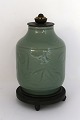 Royal Copenhagen. Stoneware vase with bronze mounting. Jais Nielsen. Model 2370. 
Glaze with cracks. Total height 19.5 cm. The bronze stamped KA.
