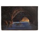 Unbekannter Künstler: Die Blaue Höhle, Capri, Öl auf Holz. Masse: 7,3x11,2cm.