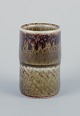 Stig Lindberg 
(1916-1982), 
Gustavsberg - 
Studio Hand, 
miniature vase 
with 
green-brown ...