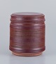 Mogens Nielsen, 
Nysted, 
Denmark, 
colossal 
handmade 
ceramic lidded 
jar with brown 
...