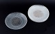 Murano, Italy, 
a set of six 
clear glass 
plates with ...