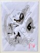 Nakajima, Yoshio (1940 -) Schweden/Japan: Komposition. Zeichnung/Aquarell auf Umschlag. ...