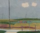 Gotthard 
Sandberg 
(1890-1961), 
Swedish artist, 
oil on board. 
Modernist 
landscape with 
horses ...