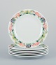 Pillivuyt, 
France, a set 
of six large 
dinner plates 
in porcelain 
with seafood 
motif.
Dating ...