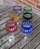 Böhmisches Kristall Gläser. Set von 6 Romer Gläser in verschiedene Farben, für Rotwein oder ...