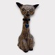 Bornholmer Keramik, Søholm, Sitzende Katze, 22 cm hoch, 10 cm breit, Design Joseph Simon *Guter ...
