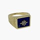 Ring i 14 kt. 
guld, med lapis 
lazuli og en 
diamant i 
midten af 
stjernen. 
Ring str. 63. 
Som det ...