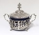 Sugar bowl with blue glass and silver mounting (800). Diameter 9 cm.