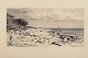 Carl Bloch 
(1834–1890). 
Etching of a 
Danish coastal 
landscape with 
a sailboat on 
the horizon. 
...