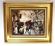 Bing & Gröndahl. Porzellanmalerei. Motiv von Paul Fischer. Feuer in der 
Skindergade. Größe inklusive Rahmen, 40 * 33 cm. Produziert 1750 Stück. Dieses 
hat die Nummer 1626