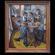 Victor Isbrand, 1897-1988, Öl auf Platte. Kubistische Komposition, "Das Trio 
stimmt ihre Instrumente". Signiert und datiert 1918. Mehrmals ausgestellt und in 
der Literatur abgebildet. Lichtmasse: 105x88cm. Mit Rahmen: 121x106cm